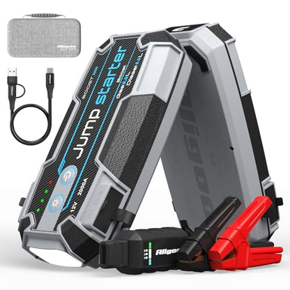 2000A Battery Jumper PD100W Fast Charging Portable Power Bank IP67 Waterproof Jump Box for Car,Exclusive Magnetic Hook, 4 Mode LED Flashlight,12V Portable Battery Booster for Cars Trucks SUV