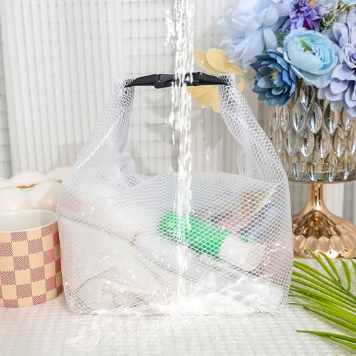 1pcs Waterproof Storage Bag Swimming Bathroom, Large Capacity Drawstring, Men's and Women's Outdoor Toiletries Bag (White 27 * 11.5 * 23.5cm) - color: White 27*11.5*23.5cm
