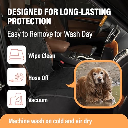 Active Pets Dog Car Seat Cover, Waterproof Front Seat Protector for SUV Truck Sedan, Pet Safety Travel Comfort System with Universal Fit, Beige - color: Beige