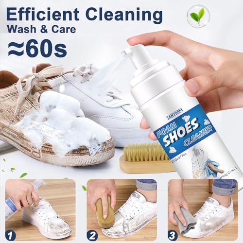 8-in-1 Shoe Cleaner Kit, Quick, Shoe Cleaning for Sneakers, Canvas Plastic Golf Leather Pink and White Shoes, Gentle Formula for Effortless Care Without Harming Shoes