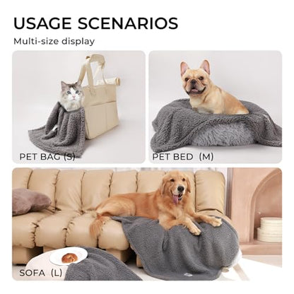 1 Pack 3 Calming Blankets Fluffy Premium Fleece Pet Blanket Soft Sherpa Throw for Dog Puppy Cat Grey Medium (30“x20'') - color: Grey, size: Medium (Pack of 3)