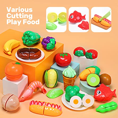 CUTE STONE Play Kitchen Accessories Toy, Play Food Sets for Kids Kitchen, Pretend Kitchen Set for Kids with Play Pots, Pans, Toddler Kitchen Playset Kitchen Toys for Girls Boys - style: White Cooking Set