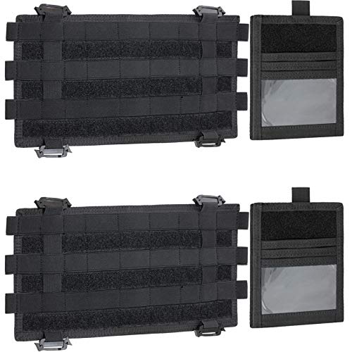 WYNEX Car Visor Organizer with Detachable Card Pouch | Auto Sun Visor Storage Molle Panel with Elastic Webbing Slots for Glasses & Tactical Gear | Fit Most Vehicle, SUVs & Trucks (2, Black (2-Pack)) - color: Black (2-Pack)