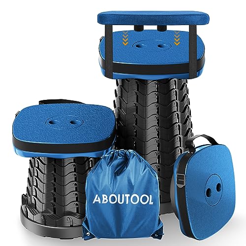 aboutool Collapsible Stool with Soft Removable Cushion & Waterproof Carry Bag - Lightweight Folding Stool, 485lbs Capacity, Portable for Adults, Camping, Fishing, Hiking, Outdoor, Travel - color: Blue