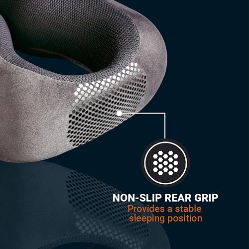 Go Travel Ultimate 3.0 Travel Pillow, Deluxe Memory Foam Neck Pillow with Magnetic Closure and Side Pocket, Ideal for Commute, Airplane, Car & Bus, Travel Essentials, Made in USA, Dark Gray