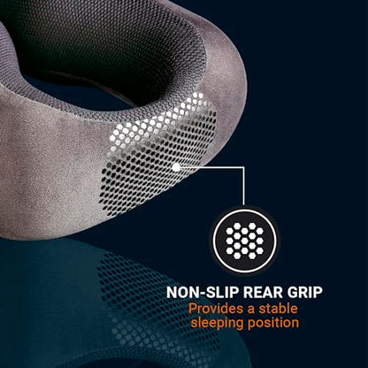 Go Travel Ultimate 3.0 Travel Pillow, Deluxe Memory Foam Neck Pillow with Magnetic Closure and Side Pocket, Ideal for Commute, Airplane, Car & Bus, Travel Essentials, Made in USA, Dark Gray