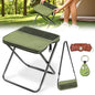 Portable Ultralight Collapsible Camping Stool,Stool Folding Chair,Lightweight Handy Fishing Stool 350 LB,Backpack Pocket Stool for Hiking Picnic Travel with Sunglass Bag and Magnetic Hat Clip - color: Green+large