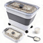 Rice Storage Container, Collapsible Airtight Food Storage Containers 20-30lbs with Clear Lid and Wheels, Rice Dispenser with Scoop for Flour Cereal Pasta Grain, Cat Pet Bird Dog Food Storage Container - size: 10-30 Lbs