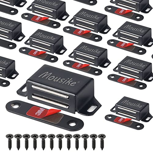 Mousike Cabinet Magnets 30lb Black Door Magnets with Strong Magnetic for Kitchen Cupboard Wardrobe Closet Cabinet Door Drawer Latch 16 Pack - color: Black, size: 16 Pack