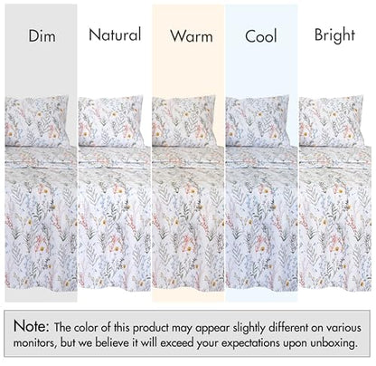 RUVANTI 100% Cotton Percale Sheets Twin Size, Aroma | Crisp Cooling, Deep Pocket 16", Soft Breathable & Durable, Hotel-Style, 3 Piece Set - color: Aroma, size: Twin