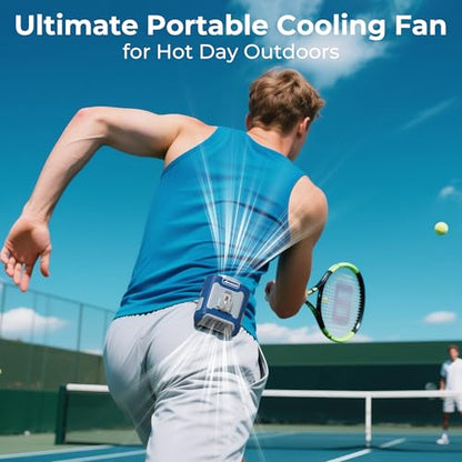 AMACOOL Portable Waist Fan Clip On, Gifts for Men Dad Husband, 10000mAh Rechargeable Wearable Shirt Fan, Powerful Belt Fans, Birthday Gifts for Women Jobsite Travel Camping Essentials 2026 - color: Navy