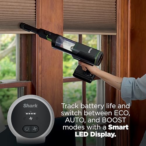 Shark PowerBoost Cordless 2-in-1 Car/Home Handheld PowerVac, Powerful Suction, 40 Minute Runtime, Portable, 3 Cleaning Modes, LED Screen, Furfins Tool, Duster Crevice Tool, Charcoal, BH102 - style: PowerBoost