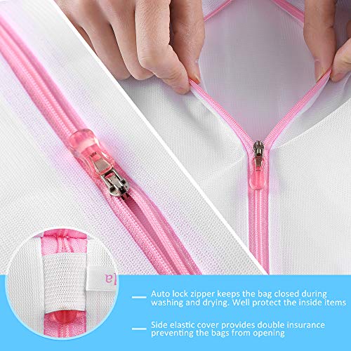 GOGOODA Mesh Laundry Bags for Delicates Durable Protective Wash Bags Travel Storage Bags for Intimates Lingerie, 4 PCS (8 * 6.5in) - size: 4 Bra Wash Bag(8*6.5in)