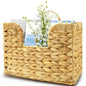 Woven Hanging Magazine Holder, Water Hyacinth Mail Basket Wall Mounted Magazine Basket Rack with Handle for Book, Files Bathroom, Home, Office - 11.75 X 4.2 X8 Inch