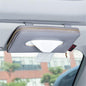 Car Sun Visor Tissue Holder, Napkin Holder, PU Leather Backseat Tissue Case Holder for Car Vehicle with Zipper (Grey) - color: Grey