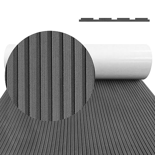 Boat Flooring EVA Foam Boat Decking Camo 94"x45"/35"/23" Non-Slip Boat Mat Self-Adhesive Foam Boat Deck Flooring Carpet Mat Rolls for Kayak Deck Boat Yacht Flooring Motorboat - color: D-Dark Grey, size: 47.3x16.2"-5.4sqft