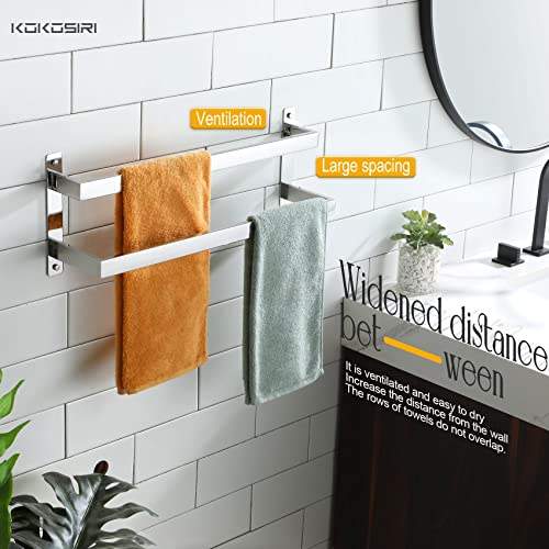 KOKOSIRI Towel Bars Bath Towel Holders 20-Inch Chrome Bathroom 2-Tiers Ladder Towel Rails Wall Mounted Towels Shelves Rack Polished Stainless Steel, B5008CH-L20 - color: Polished Chrome, size: 20-Inch