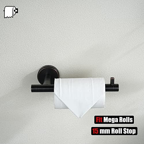 JQK Bathroom Hardware Set Oil Rubbed Bronze, 5-Piece Bath Accessories Set Wall Mount Includes 24 in Towel Bar, 9 in HT Bar, TP Holder, Towel Hook x 2, BAS105-ORB - color: Oil Rubbed Bronze