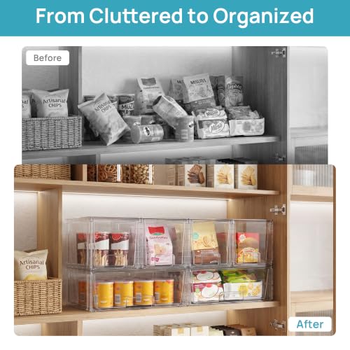 Vtopmart 4 Pack Stackable Storage Drawers, Easily Assemble Clear Plastic Organizer Bins, 2 Wide Drawers and 2 Medium Drawers for Pantry, Kitchen Cabinet, Bathroom, Closet Organization and Storage - style: 2 Wide+2 Medium