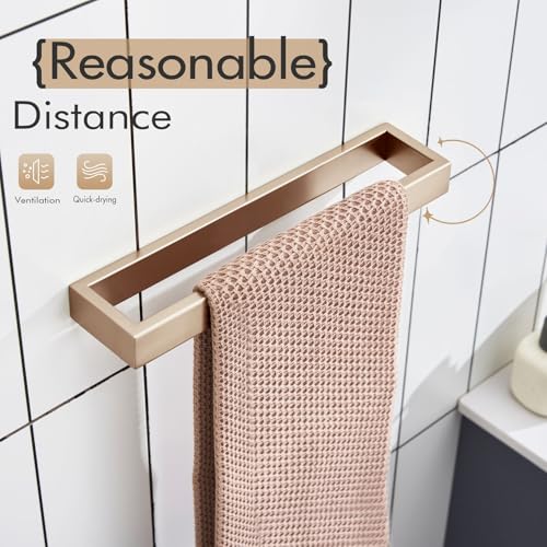 KOKOSIRI Towel Holder 12-Inch Hand Towel Bar Wall Mount Kitchen Rack Champagne Bronze Stainless Steel for Bathroom Hardware, 1 Pack B4008CPG-L12 - color: Champagne Bronze, size: 12-Inch