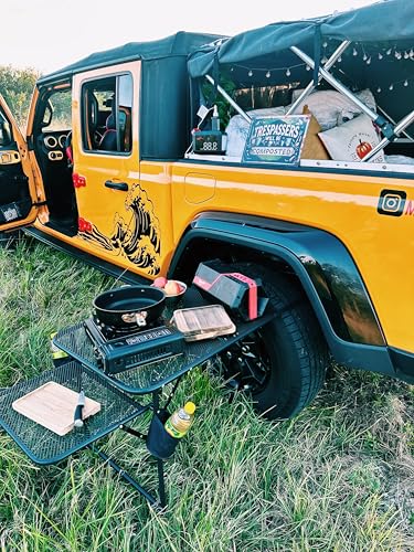 Nice C Tailgate Table, Car Desk, Aluminum Tailgate Table, Car Camping, Mounted Camping Tables, Overlanding Gear, Vehicle Tables, Adjustable Height & Length, Lightweight