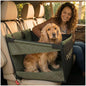 Dog Car Seat Cover with Hard Bottom – Back Seat Extender for Dogs Up to 35 lbs, Waterproof Non-Slip Hammock, Rigid Reinforced Base with Triple Security System, Storage Pockets, fits Cars SUVs Trucks - color: Green