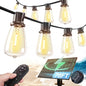 addlon 78FT(72+6) Solar String Lights Outdoor, Waterproof Solar Powered Outside Lights with Remote & USB Port, ST38 LED Shatterproof Bulbs, Dimmable Solar Light for Camping Backyard Porch - size: 72FT