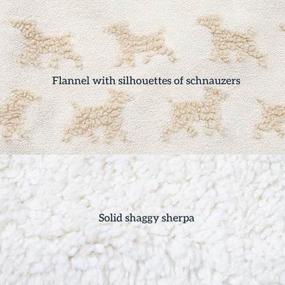 PELZIN Embossed Sherpa Dog Blankets for Small Dogs - Waterproof Cat Blankets for Indoor Cats - Heavy Duty Couch Cover Protector - Soft Reversible Throw Furniture Protection - Small, Cream - size: S - 25"x35"