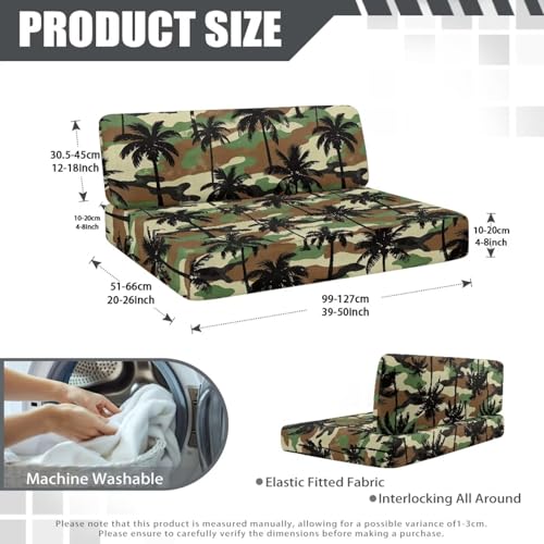 SEANATIVE RV Dinette Cushion Covers Couch Cushion Slipcovers Camo Coconut Tree Camper Cushions Cover Replacement Sofa Slipover for Travel Trailer Couch Backrest Cover & Bench Cover - color: Camo Coconut Tree