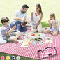 ZAZE Picnic Blanket Waterproof Sandproof, 80''x80'' 3-Layer Cute Compact Extra Large Machine Washable Foldable Beach Mat, Big XL Outdoor Blankets for Spring Summer Camping, Park, Grass(Pink and White) - color: Pink and White