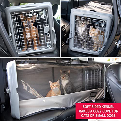 SPORT PET Large Pop Open Kennel, Portable Cat Cage Kennel, Waterproof Pet bed, Travel Litter Collection - color: Large Pop-Up Crate (Gray)