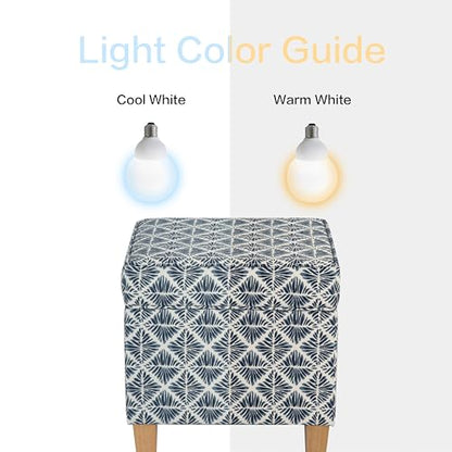 HomePop 18" Classic Square Storage Ottoman - Blue Geometric Pattern - color: Blue Geometric Pattern