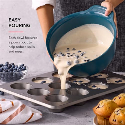 KitchenAid Universal Nesting Plastic Mixing Bowls - color: Agave, size: Set of 3