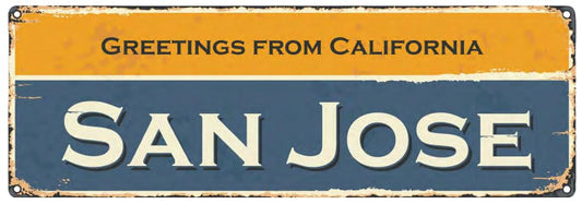 Welcome to US City Metal Wall Decor San Jose Metal Tin Sign Decorative Plaque Farmhouse Country Home Decor 4" X 16" - color: sign10