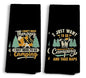 Camp Towel, Camper Gifts, Camping Tents Decor, Kitchen Towels, Set of 2, 16x24 - color: Black Camper-4