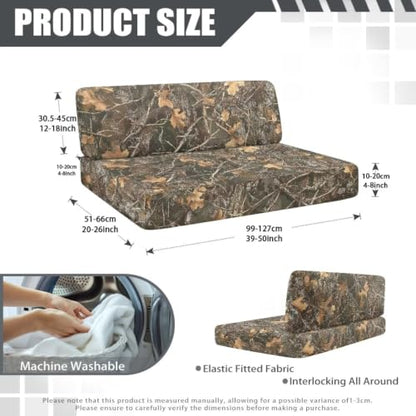 Camo Branch RV Bench Seat Covers for Dinette - Tree Branch Rv Couch Cover Stretchable for Rv Camper Universal Rv Accessories Furniture Sofa Chair Cover - color: Camo Branch