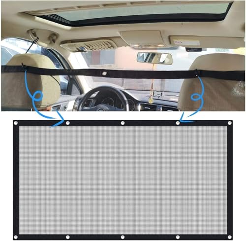 Dog Car Barrier Vehicle Pet Barrier Backseat Mesh Dog Car Divider Net with Adjusting Rope and Hook Suitable for SUV Pickup and Small Car (43in x 23.6in) - size: 43 x 23.6 Inch