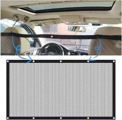 Dog Car Barrier Vehicle Pet Barrier Backseat Mesh Dog Car Divider Net with Adjusting Rope and Hook Suitable for SUV Pickup and Small Car (43in x 23.6in) - size: 43 x 23.6 Inch