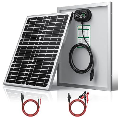 SUNER POWER 24V 20W Solar Battery Charger Maintainer, Built-in Ultra Smart MPPT Charge Controller, Waterproof 20 Watt Solar Panel Trickle Charging Kit for 24Volt AGM, Lead-Acid, Lifepo4 Battery - size: 20W-24V Ultra