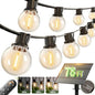 addlon 78FT(72+6) Solar String Lights with Remote, 38 Shatterproof G40 Bulbs, Commercial Grade Solar Powered Outdoor Lights, Dimmable Waterproof Solar Lights Outdoor, for Outside Porch Backyard House - size: 72FT