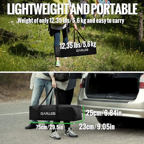 GARLLEN Folding Table for Camping, 2 Adjustable Height Portable Roll-up Picnic Table with Storage Net, Lightweight Aluminum Outdoor Table with Carrying Bag for Camping, BBQ, Beach, 39"L x 20"W - size: Tabletop Size: 39.3"L x 19.6"W