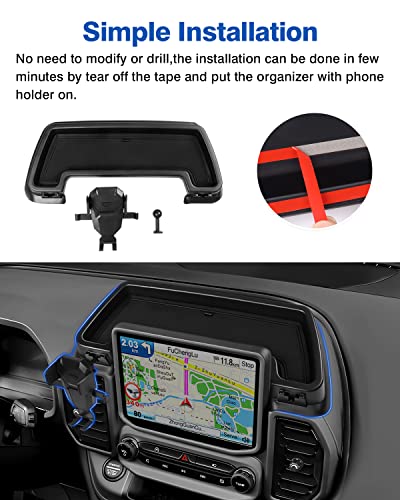 Autorder Phone Holder Mount for Jeep Grand Cherokee 2022 2023 2024 2025/Grand Cherokee L 2021 2022 2023 Center Console Dashboard Organizer with Phone Stand with Anti-Slip Mat - color: 2022-2025 Jeep Grand Cherokee