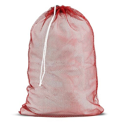 Handy Laundry Mesh XL Laundry Bag, 24" x 36" Heavy Duty, Durable Drawstring Closure, Machine Washable, Large Capacity for Delicates, Travel, College Dorm, Apartment, Red - color: Red