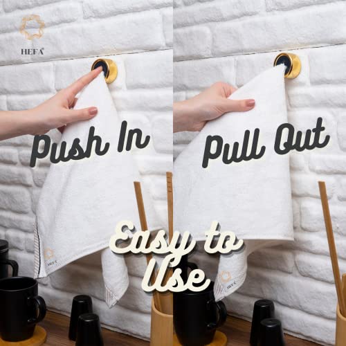 HEFA Modern Kitchen Towel Holder, 4 Pack Golden Yellow Chrome Plated Plastic Towel Hooks with Easy Install, Holds Up to 2 Pounds Each - color: Golden Yellow, size: 4 Pack