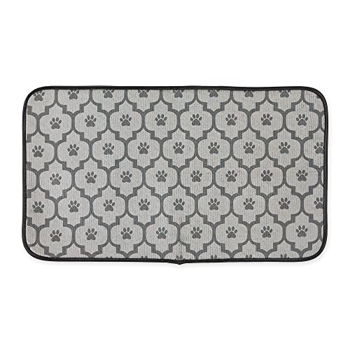 Bone Dry Machine Washable, Ultra Absorbent Pet Mat, Large, 14 x 24, Gray Lattice - color: Gray Lattice, size: 14"L x 24"W