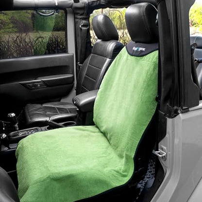 HAPPEGEAR Happeseat Waterproof Car Seat Cover & Protector – Universal Fit Car Seat Towel Cover – Non-Slip Backing, Easy Install & Storage, Machine Washable, Fits Front & Back, Green - color: Green
