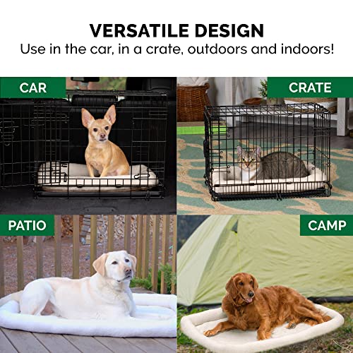 Furhaven Dog Bed for Large Dogs, 100% Washable, Sized to Fit Crates - Sherpa Fleece Bolster Crate Pad - Cream, Jumbo/XXL - color: Cream, size: Jumbo (XX-Large)