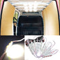 Ampper 12V 60 LEDs Interior Van Light Kits, LED Ceiling Lights with Simplified Harness Switch Fuse for Van RV Boats Caravans Trailers and More (20 Modules, White) - size: 60 LEDs