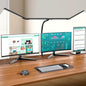 Pzloz Led Desk Lamps for Home Office - Eye Caring Architect Lamp with Clamp, Double Head Computer Monitor Work Desk Light with Remote Control: 24W Flexible Dimmable Desktop Table Lamp - color: Black Plus