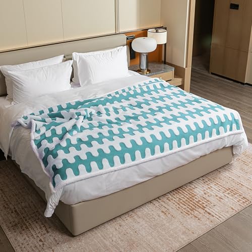 Waterproof Pet Blanket,Dog Bed Covers Couch Sofa Stylish Jacquard Pets Throw Blankets for Puppy Cats Washable Reversible Furniture Protection Covers (Blue Wave,XL) - color: Blue Wave, size: XL-145*216cm(57*85in)